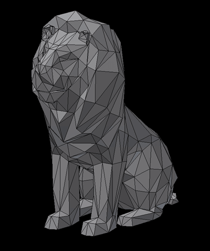 A 3D Inventor model of a one piece lion made out of granite