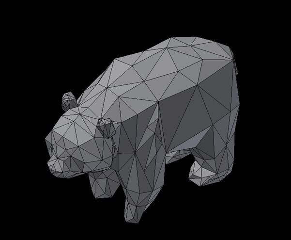 A 3D Inventor model of a one piece bear made out of granite