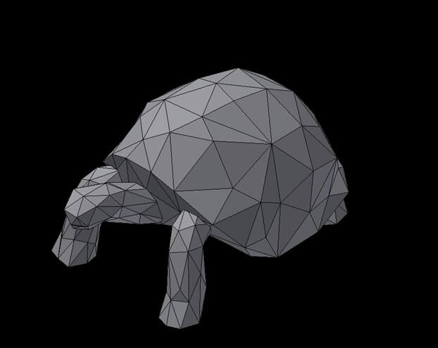 A 3D Inventor model of a one piece turtle made out of granite
